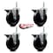 Service Caster 5 Inch Soft Rubber Wheel Swivel 34 Inch Threaded Stem Caster Set with Brake SCC SCC-TS20S514-SRS-PLB-34212-4 - alternate 4